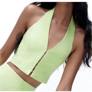 Zara linen halter top